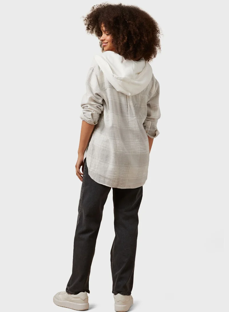 American Eagle Checked Hoodie