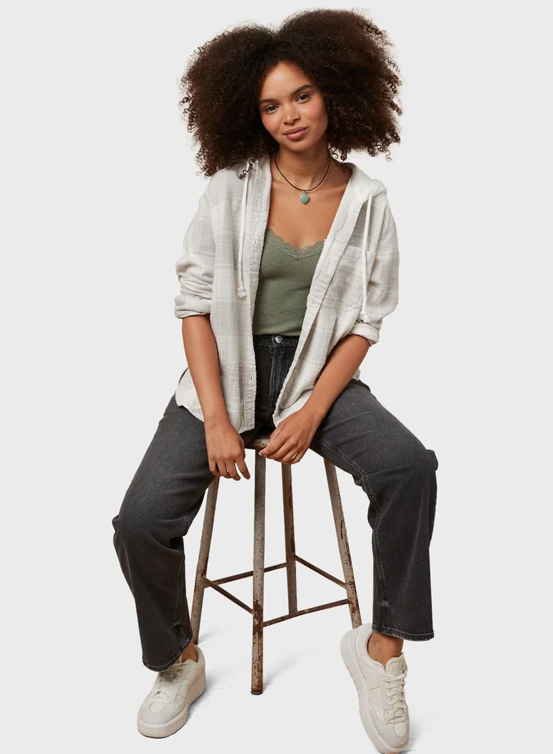 American Eagle Checked Hoodie