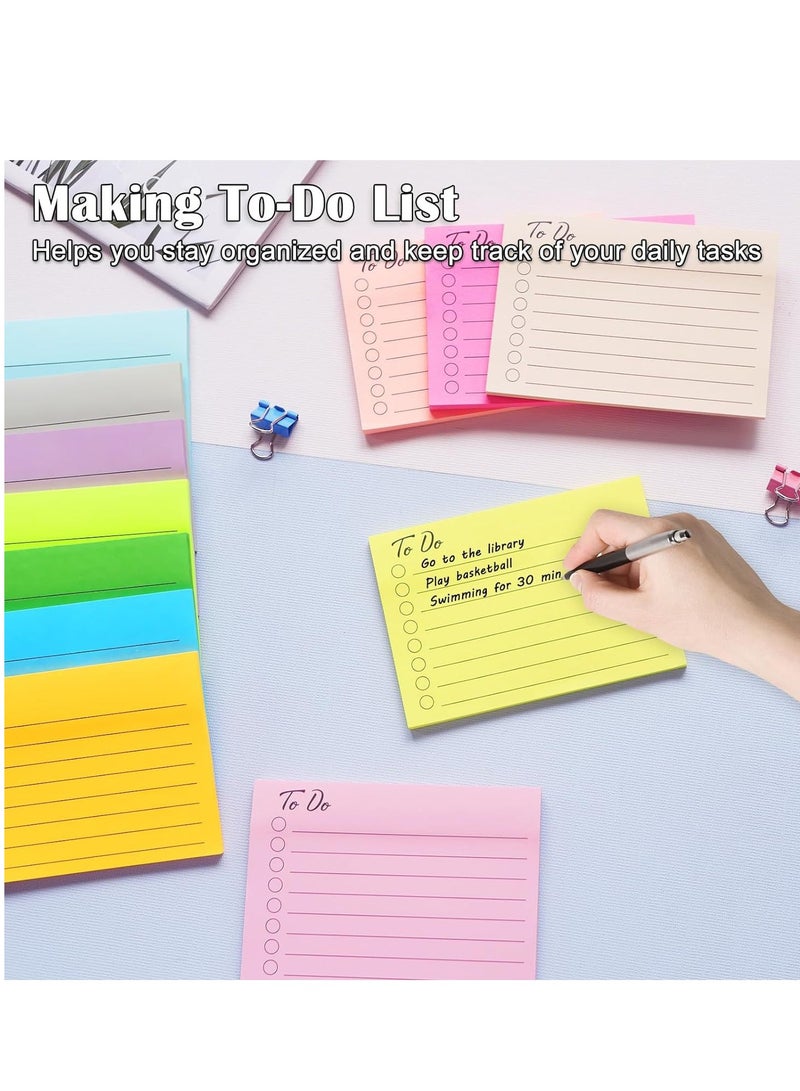 Generic 12 Packs To Do List Sticky Notes, Colorful Self-Stick Notes Pad with Lines, Do List Notepads for School Office Meeting Home Plan Reminder  - Image 4