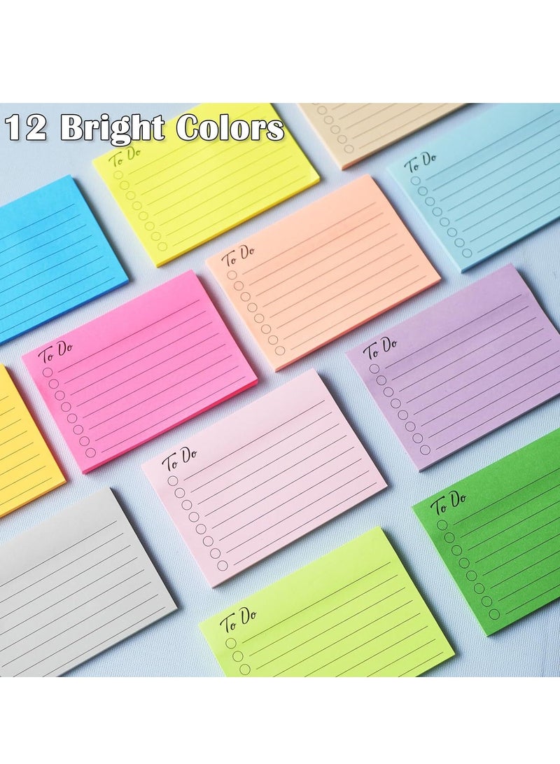 Generic 12 Packs To Do List Sticky Notes, Colorful Self-Stick Notes Pad with Lines, Do List Notepads for School Office Meeting Home Plan Reminder  - Image 3