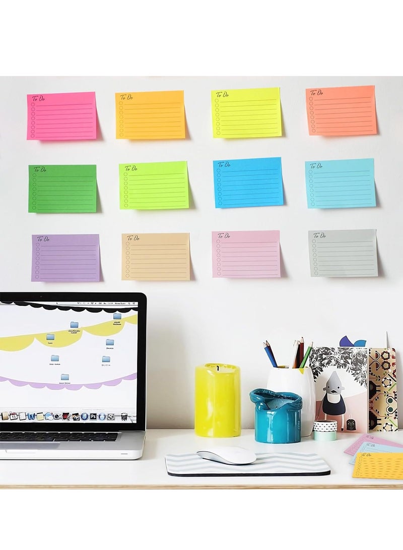 Generic 12 Packs To Do List Sticky Notes, Colorful Self-Stick Notes Pad with Lines, Do List Notepads for School Office Meeting Home Plan Reminder  - Image 5