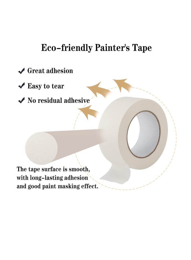 ECVV Premium Masking Tape, 6 Roll 2 Inch X 20 Yards General Purpose Paper Tape For Painting, Labeling, Marking, Gardening, Packaging, Artworks, Schools, Office, Garage, Factory, Industrial Uses - Image 3