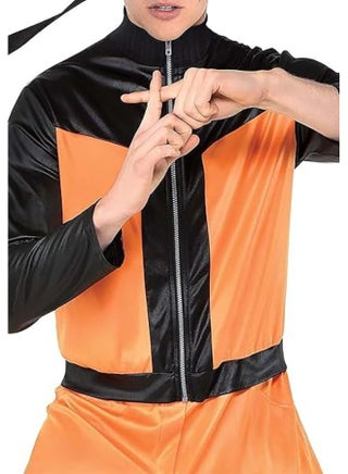 Kids Naruto-Inspired Ninja Costume – Orange & Black Anime Outfit With Headband-Style Accessories L - view 3