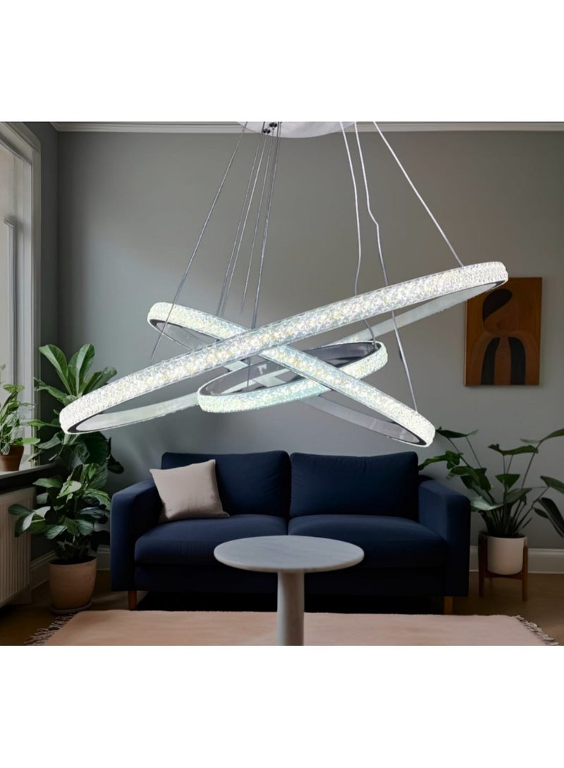 نجفة مودرن كليبس حديثة LED بالريموت لتزيين السقف يناسب جميع الديكورات