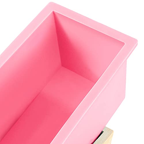 ZOENHOU 3PCS 42 oz Pink Soap Molds, Flexible Rectangular Silicone Soap Making Molds Kit with Wood Box DIY Tool Set for Soap Making Supplies - Image 3