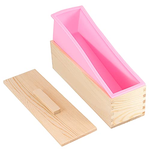 ZOENHOU 3PCS 42 oz Pink Soap Molds, Flexible Rectangular Silicone Soap Making Molds Kit with Wood Box DIY Tool Set for Soap Making Supplies - Image 5
