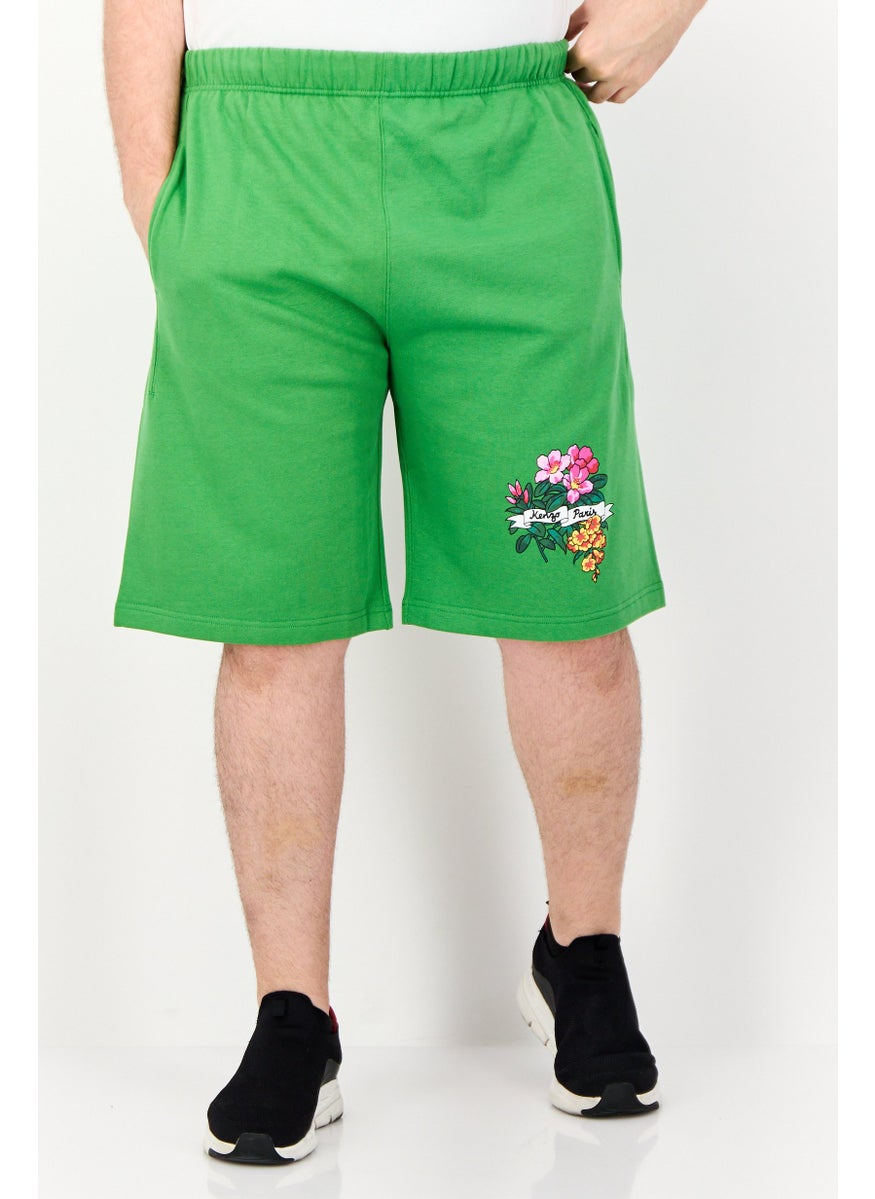 Kenzo Men Graphic Print Basic Short, Green  - Image 1