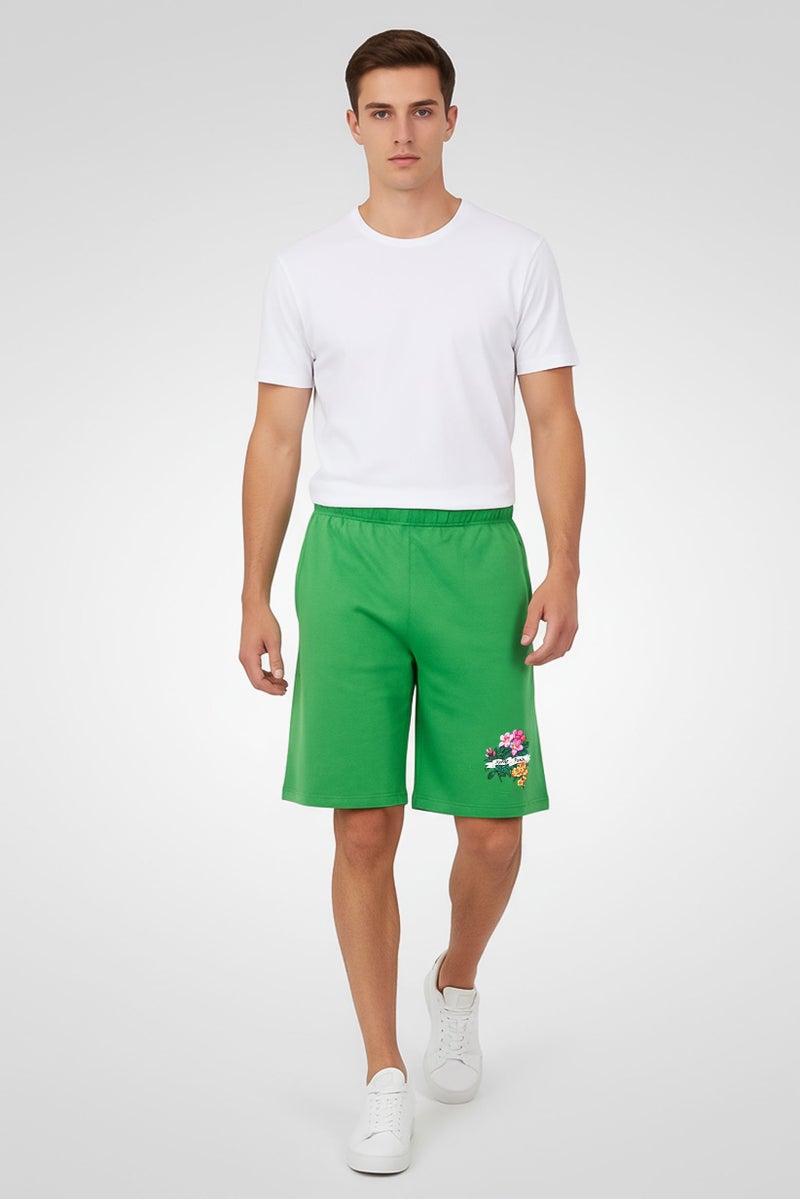 Kenzo شورتات أساسية بطبعة جرافيك للرجال، أخضر - Image 2