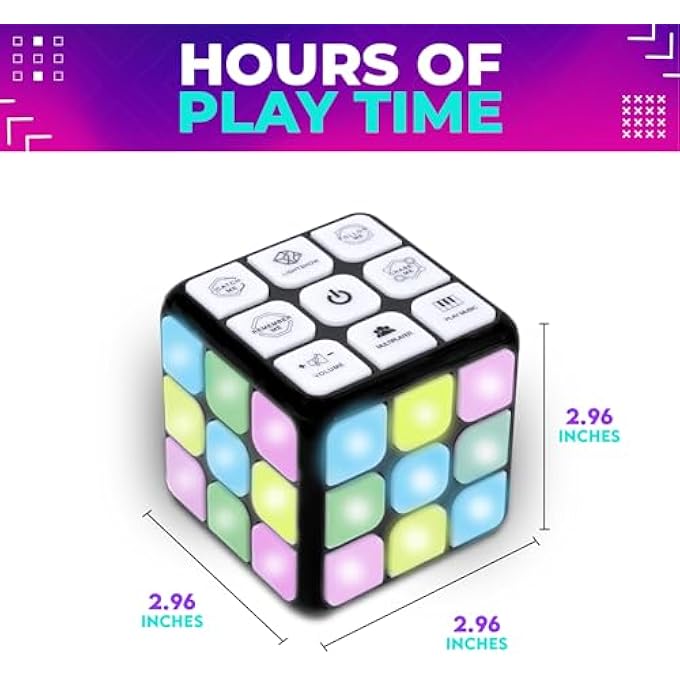 FLASHING CUBE ELECTRONIC MEMORY & BRAIN GAME. 7-IN-1 STEM AND HANDHELD LEARNING. AGES 8+ YEARS - Image 5