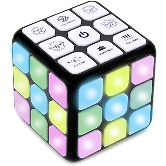 FLASHING CUBE ELECTRONIC MEMORY & BRAIN GAME. 7-IN-1 STEM AND HANDHELD LEARNING. AGES 8+ YEARS - Image 1