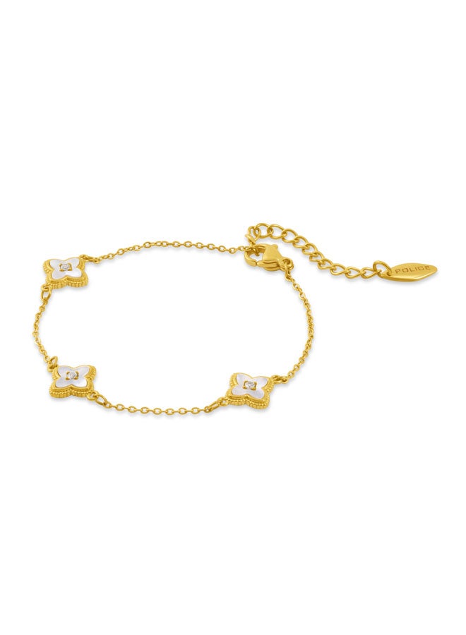 بوليس سوار للنساء بتصميم زهرة الزنبق والبرسيم الذهبي - Image 2