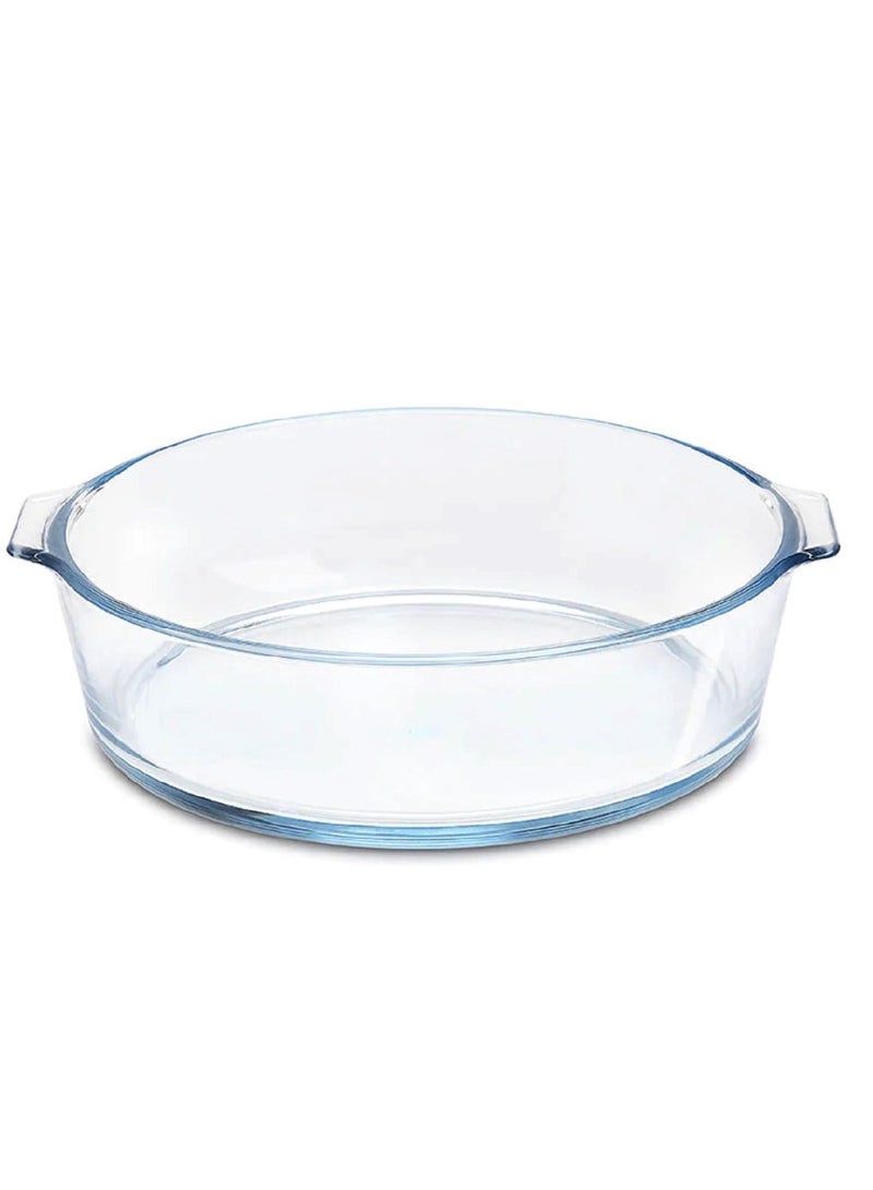 Laopala 8 inch round baking tray, 750ml Baking Dish, Clear Glass Serving Plate for Snacks, Salads, Desserts Deep Glass Pie Pan - Image 2