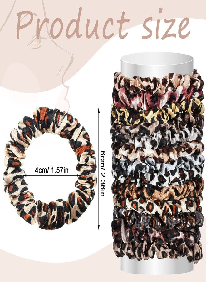 Juinte 24 قطعة من أربطة الشعر الساتان بجلد النمر، مجموعة من الأربطة المرنة الحريرية، أربطة شعر رفيعة، حبال لحمل ذيل الحصان لملحقات النساء، زينة، هدايا حفلات الفهد، 12 نمطًا - Image 2