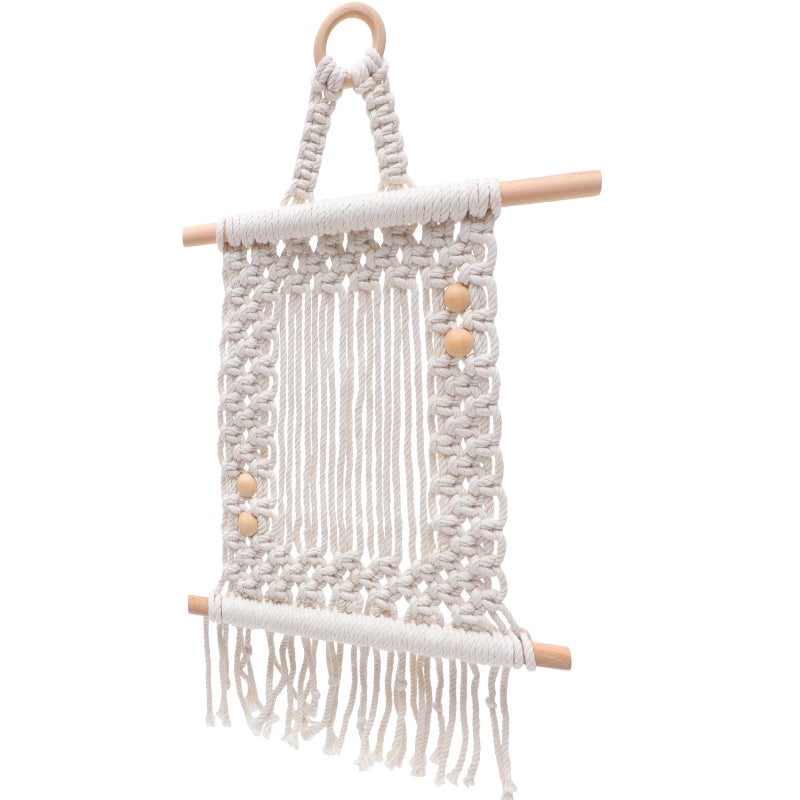 Wall Hanging Decorative Tapestry Household Wall Hanging Picture Holder Woven Picture Frame with Tassel - Image 4