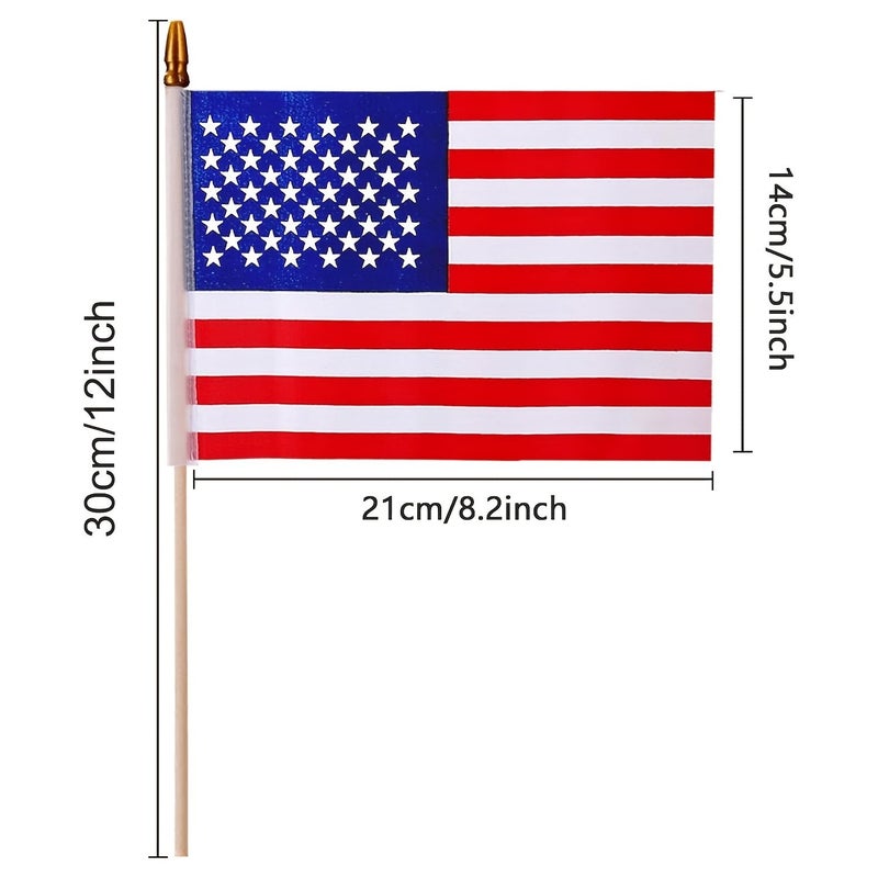 6 Pack 5x8 Inch Small American Stick Flags for Memorial Day 4th of July Decor - Image 3