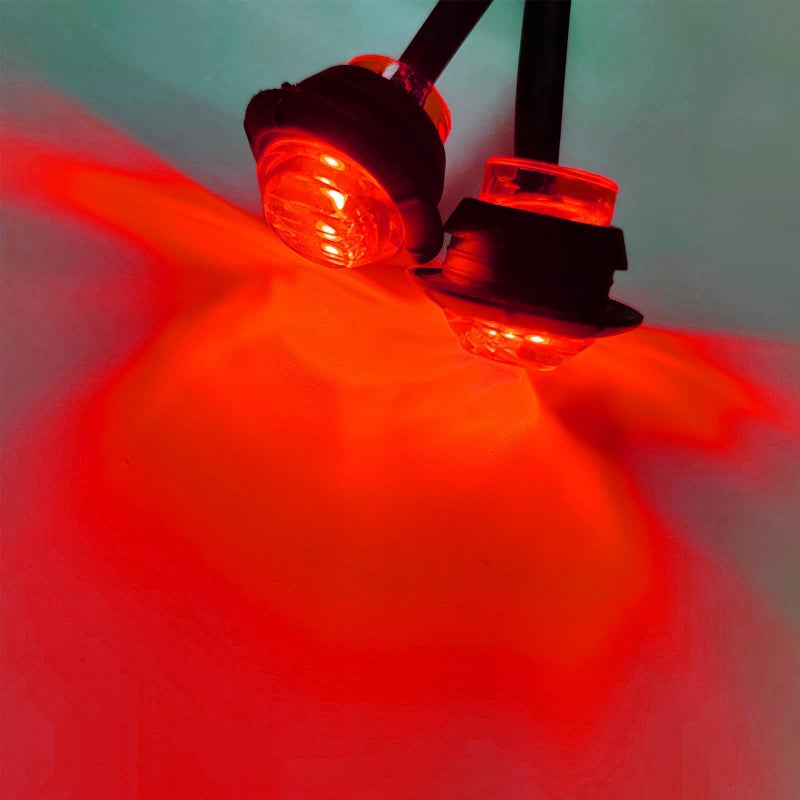 JXOFROAD أضواء علامة جانبية حمراء LED JXOFROAD عدد 10، ضوء إضاءة خلفية أمامية وخلفية بحجم 3/4 بوصة، ضوء إشارة ذيل لمركبة الشاحنة أو البيك أب أو القافلة أو القارب. - Image 5