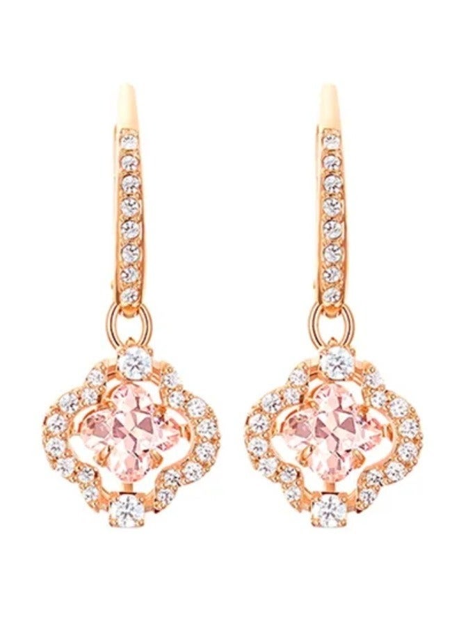Generic Swarovski Sparkling Clover Dangle Earrings