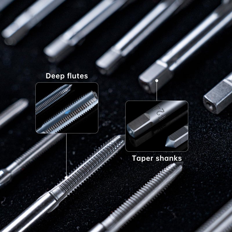 ROTATION 39-Piece SAE Tap and Die Set, Professional Threading Tool Kit for Internal & External Threads with Double-Layer Storage Case - Image 5