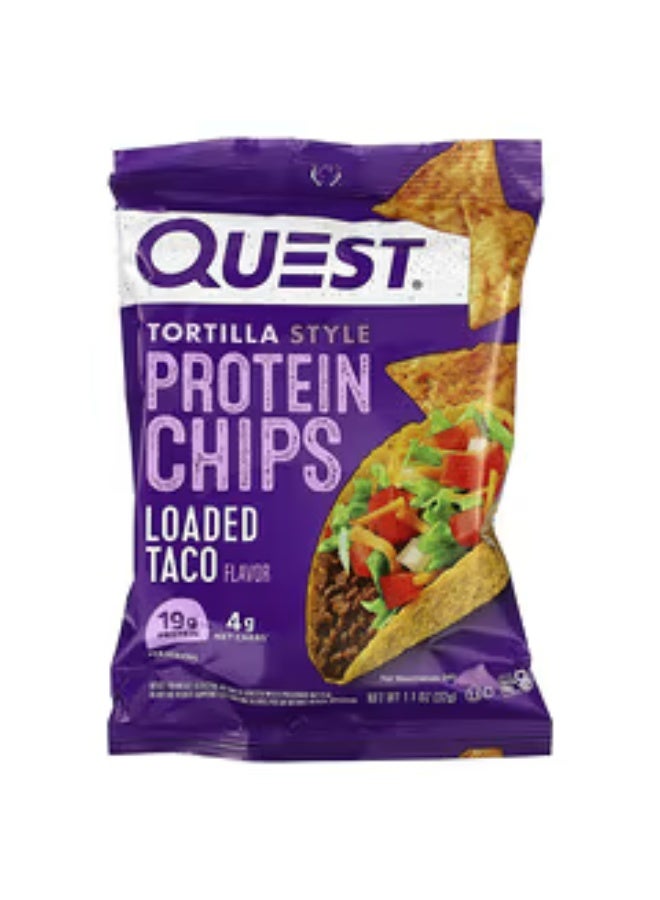 Quest Nutrition, Tortilla Style Protein Chips, Loaded Taco, 8 Bags, 1.1 oz (32 g) Each