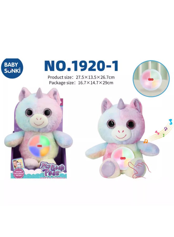 Baby Toy Plush Soothing Unicorn Panda With Light Music Soothing Doll Baby Sleeping Toy - Image 5