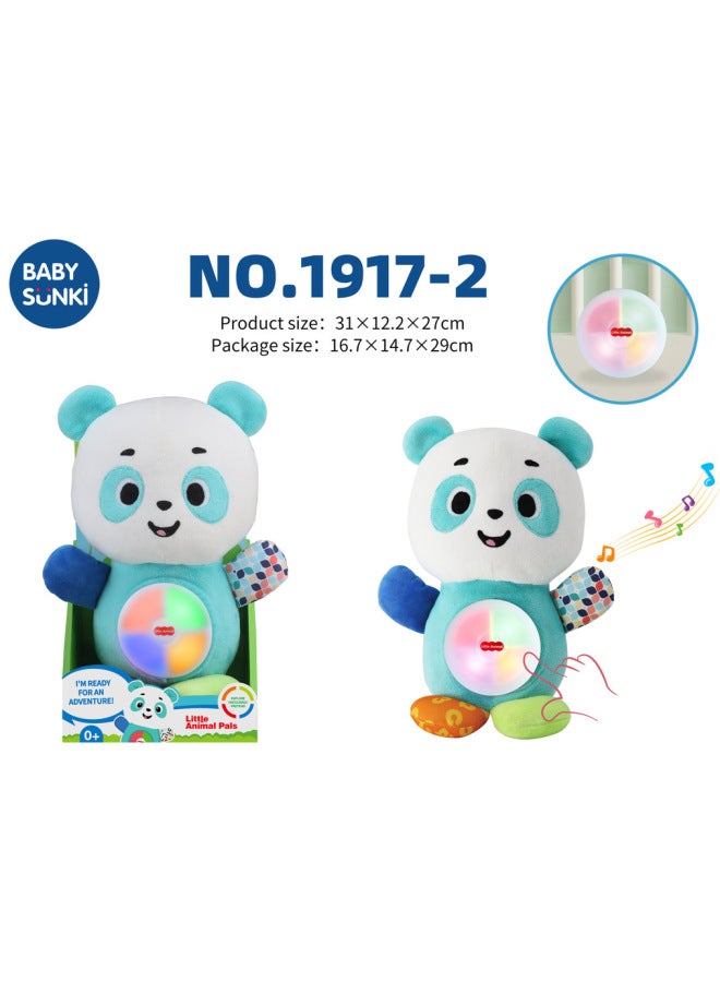 Baby Toy Plush Soothing Unicorn Panda With Light Music Soothing Doll Baby Sleeping Toy - Image 1