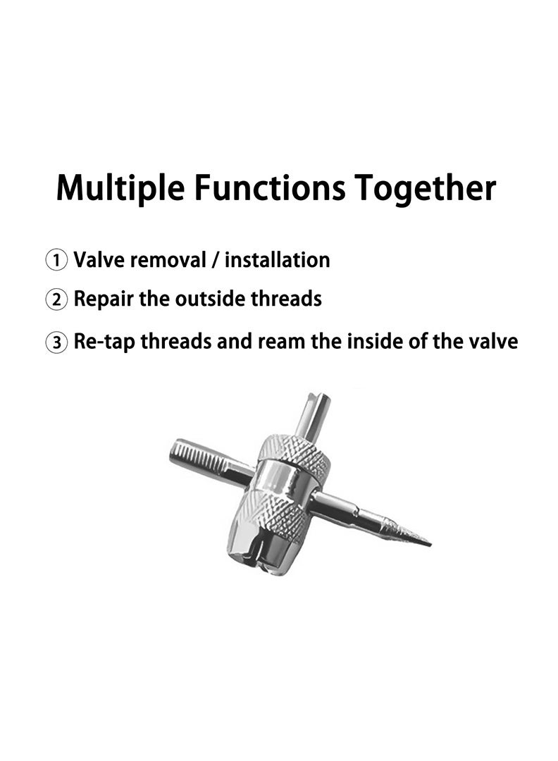 أداة إزالة وتركيب ساق صمام الإطار، مجموعة من 40 قطعة من قلوب الصمامات و 20 قطعة من أغطية الصمامات، قطعتان من أداة إزالة قلب صمام الإطار أحادية الرأس، قطعة واحدة من أداة السحب ثنائية الرأس وأداة الصمام رباعية الاتجاهات - Image 4