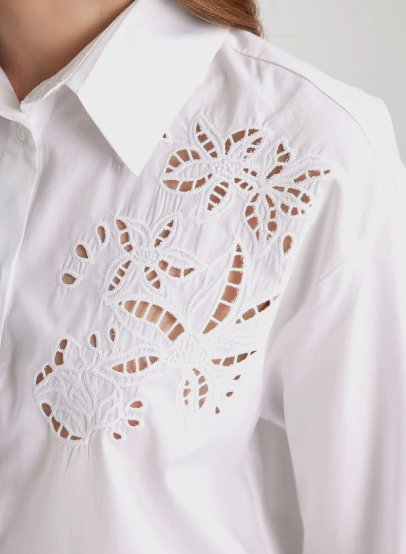 DeFacto  Oversize Fit Shirt Collar Poplin Long Sleeve Shirt for Women | Best Price UAE