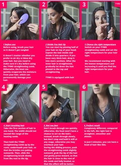 TYMO Hair Straightening Brush Hair Iron with Built-in Comb, Hair Dryer Fast Heating & 5 Temp Settings & Anti-Scald, Perfect for Professional Salon at Home, Reduces Styling Time, TYMO RING Matte Black  - Image 3