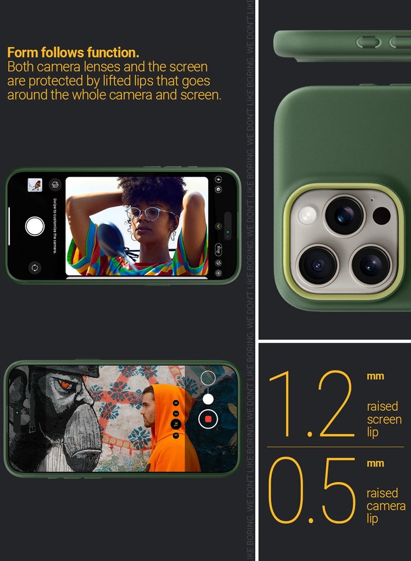 Caseology غطاء حماية نانو بوب ماج ماج سيف لجهاز ايفون 15 برو ماكس من الدرجة العسكرية - اخضر - Image 5