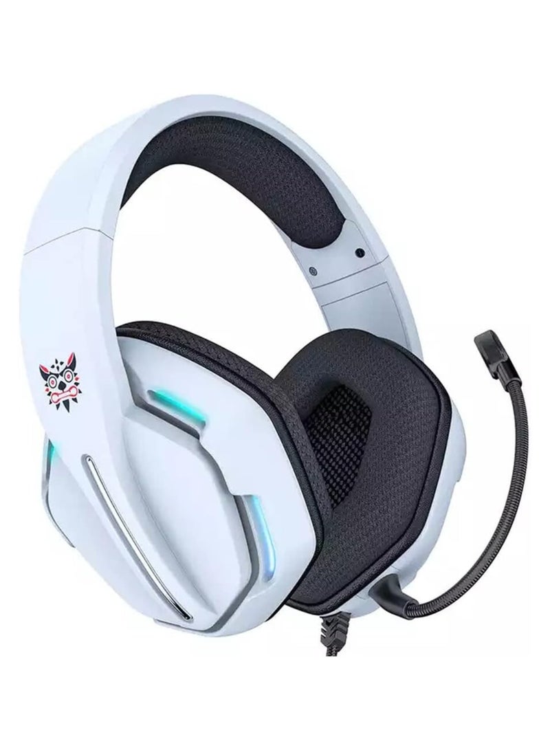 onikuma X27 Stereo Over-Ear Gaming Wired Headphones for PS4/PS5/Xbox - White
