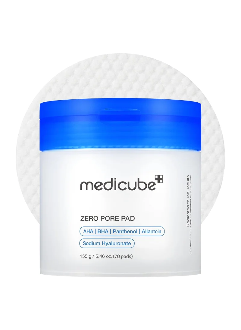 ميديكيوب Medicube Zero Pore Pads  2.0 (70 Pads) -  Calming Toner Pads for Exfoliation, Minimizing Pores, and Blackhead Removal with PHA - Ideal for All Skin Types - Korean Skin Care