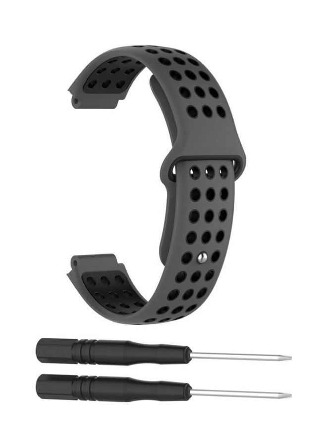 NIBEMINENT Silicone Sport Wrist Strap Watchband for Garmin Forerunner 220/Approach S5/S20 Dark Gray - Image 2