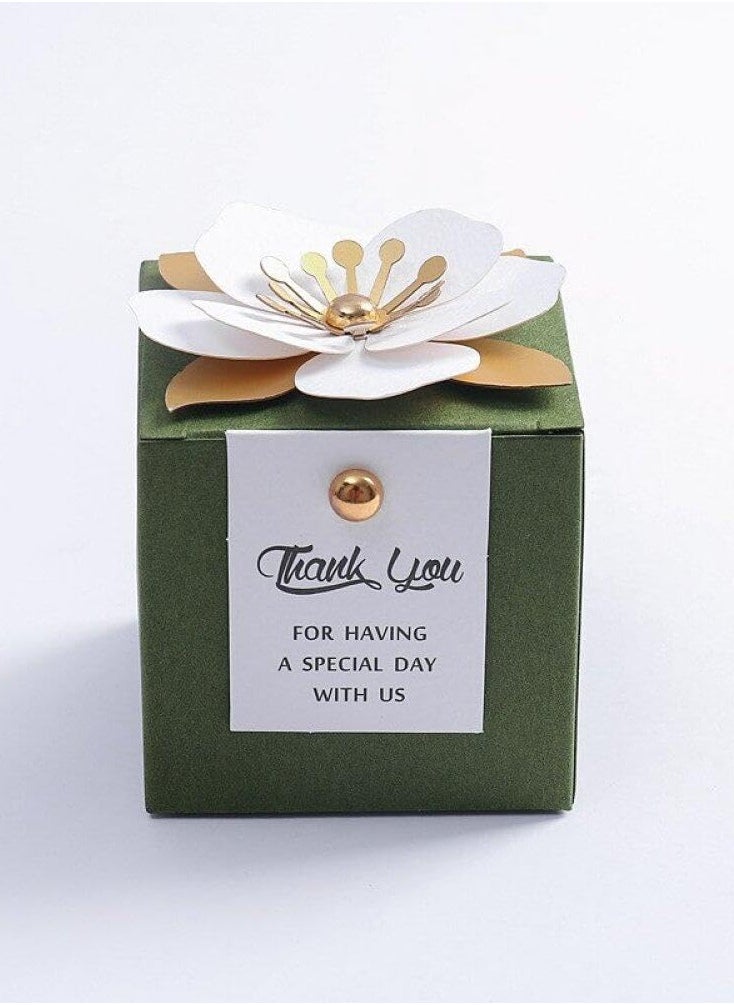 Captaintech Elegant Green Wedding Party Favor Boxes, 20 Pcs Candy Boxes with Gold Ribbons for Bridal Shower Baby Shower Birthday Celebration  - Image 5