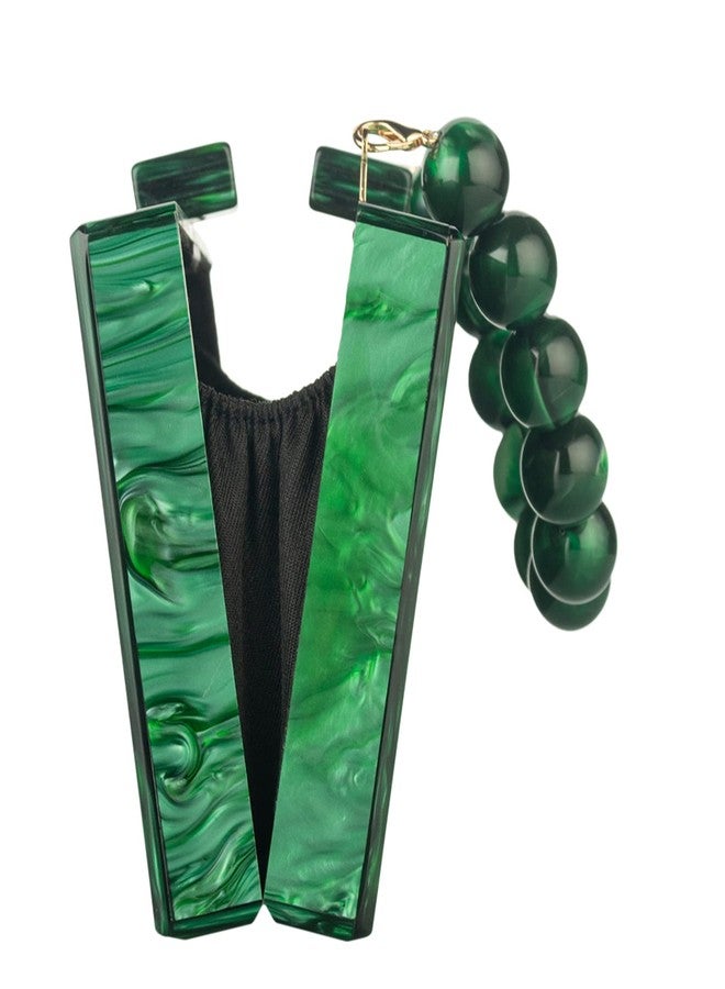 Gets Acrylic Clutch Purse for Women with Acrylic Beads Chain Cute Purses and Handbags for Women Wedding Banquet (X Blackish Green) - Image 4