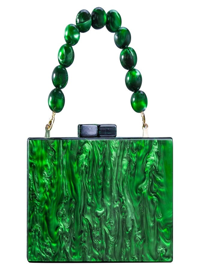 Gets Acrylic Clutch Purse for Women with Acrylic Beads Chain Cute Purses and Handbags for Women Wedding Banquet (X Blackish Green) - Image 1
