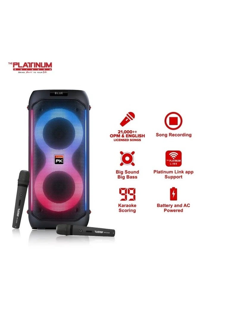 Platinum Karaoke DK65 Duo Built-in Karaoke Party Jukebox with 2 Wireless Mic , Included 22K Songs English & Tagalog . - Image 1