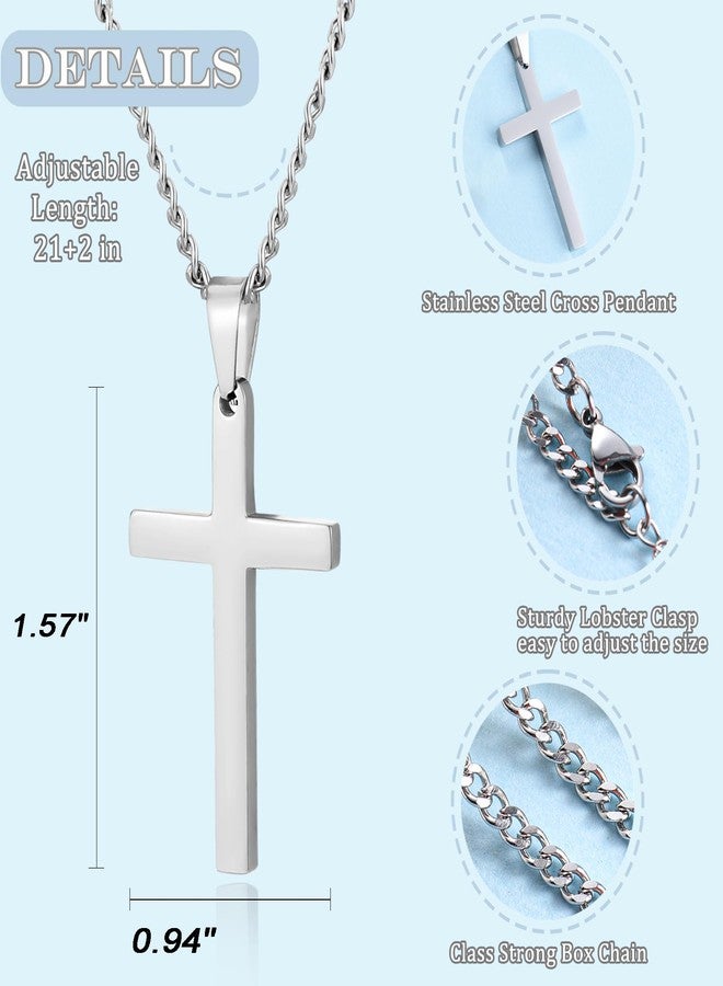 EPIRORA Cross Necklace Gifts for Son from Mom Dad, Stainless Steel Cross Necklace Cuban Chain Pendant Necklace for Men Boys, Birthday Christmas Presents Best To My Son Gifts - Image 5