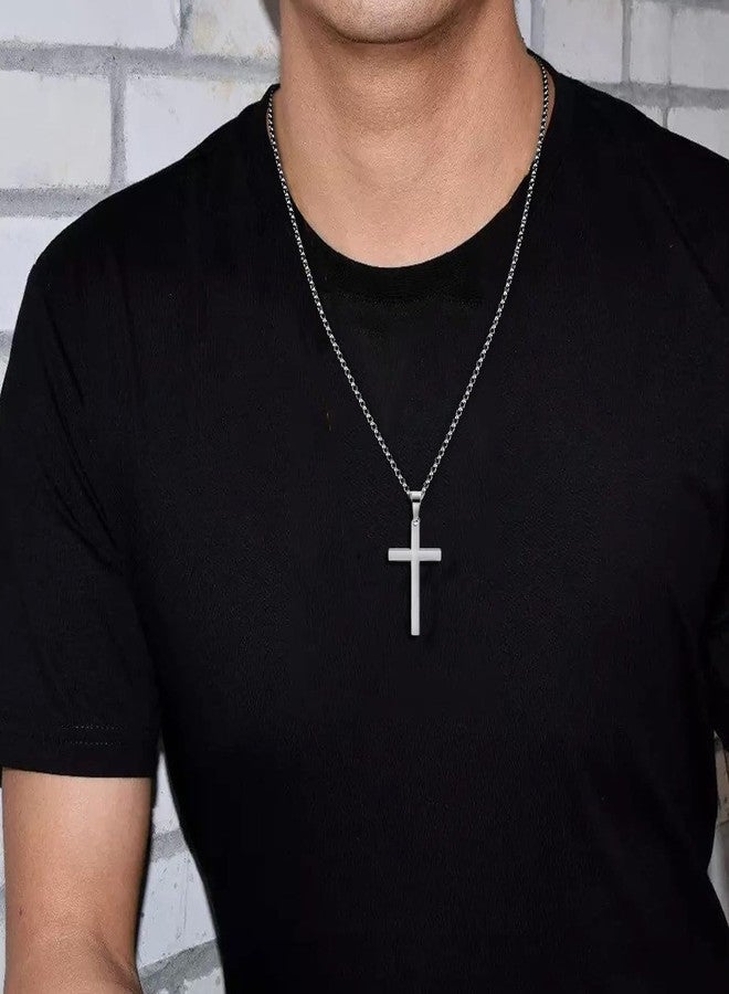 EPIRORA Cross Necklace Gifts for Son from Mom Dad, Stainless Steel Cross Necklace Cuban Chain Pendant Necklace for Men Boys, Birthday Christmas Presents Best To My Son Gifts - Image 3