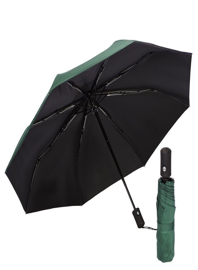Runmay UV protection Umbrella Automatic open close for rain and sun protection 3 fold umbrella for men women kids boys girls big size large three fold stylish folding under windproof travel (Green) - Image 1