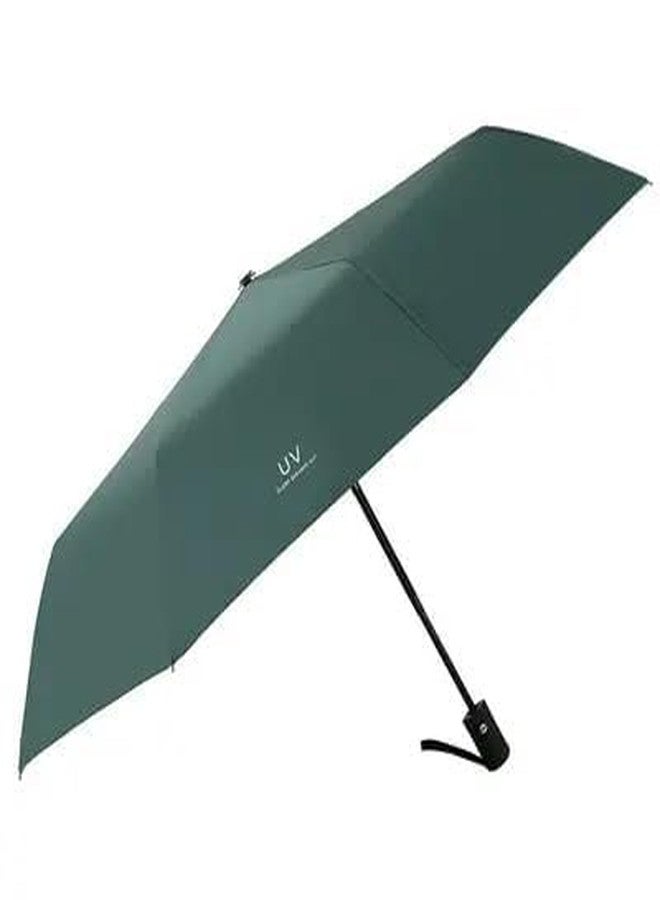 Runmay UV protection Umbrella Automatic open close for rain and sun protection 3 fold umbrella for men women kids boys girls big size large three fold stylish folding under windproof travel (Green) - Image 2