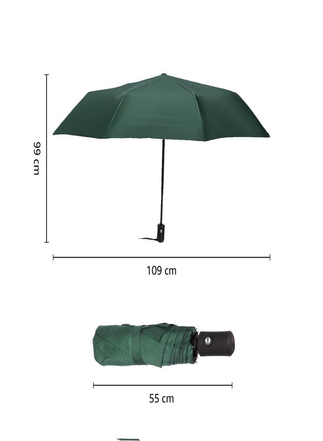 Runmay UV protection Umbrella Automatic open close for rain and sun protection 3 fold umbrella for men women kids boys girls big size large three fold stylish folding under windproof travel (Green) - Image 5