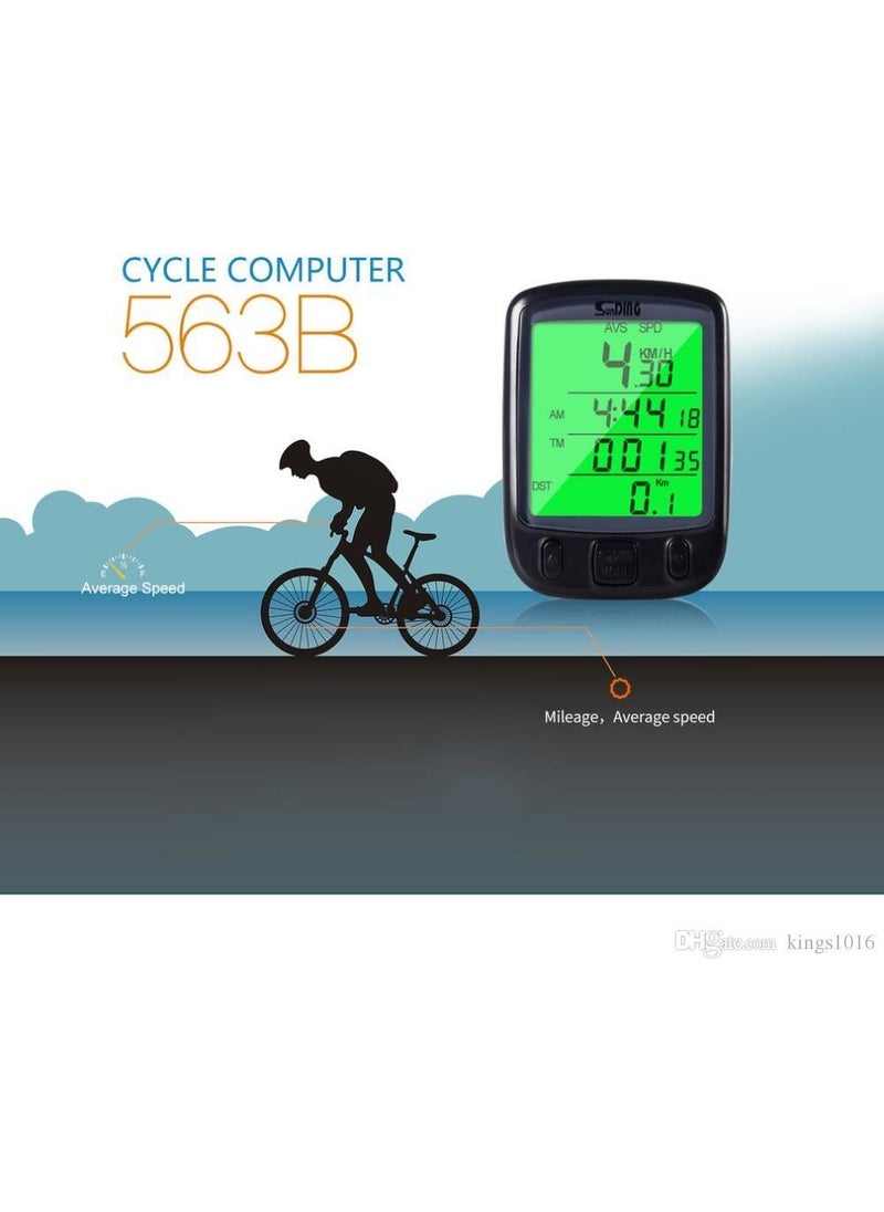 SunDING SD563 Bicycle Km Speed ​​Meter Waterproof LCD Display  - Image 2