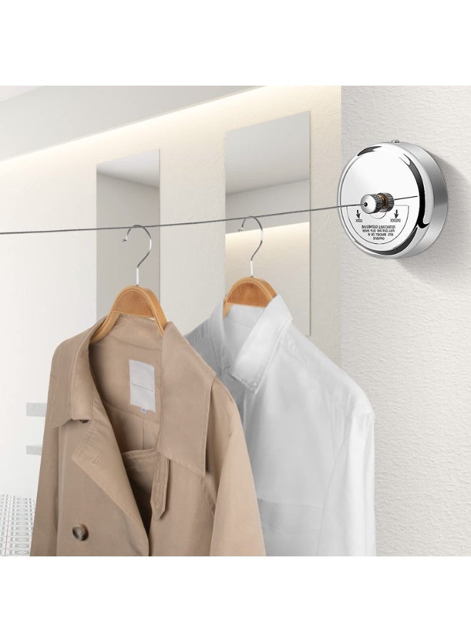 Retractable Clothesline 9 Feets, 304 Stainless Steel Clothes Line Dryer with Heavy Duty Adjustable Stainless Steel Rope String for Hanging Drying Bathroom, Laundry, Hotel, Indoor & Outdoor - Image 1
