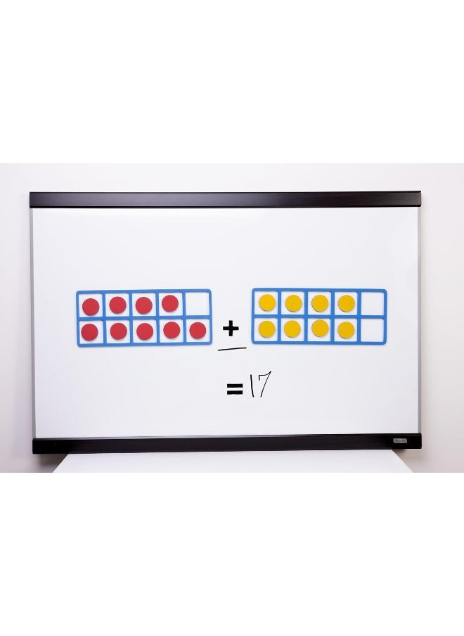 Learning Advantage - LEARNING ADVANTAGE Giant Magnetic Foam Ten Frames - In Home Learning Manipulative for Early Math - 2 Frames with 20 Disks - Teach Number Concepts, Addition and Subtraction - Image 1