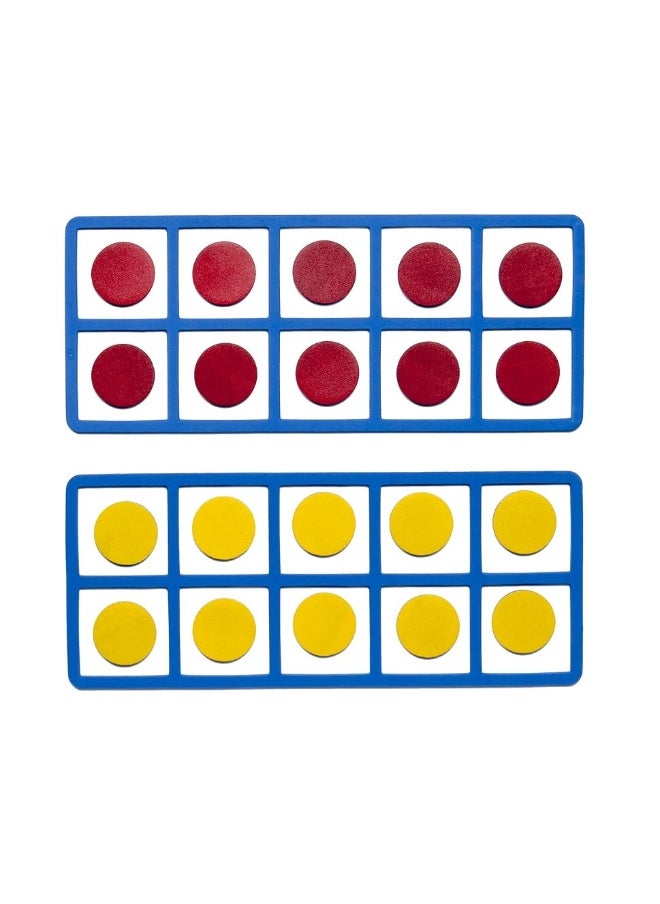 Learning Advantage - LEARNING ADVANTAGE Giant Magnetic Foam Ten Frames - In Home Learning Manipulative for Early Math - 2 Frames with 20 Disks - Teach Number Concepts, Addition and Subtraction - Image 1