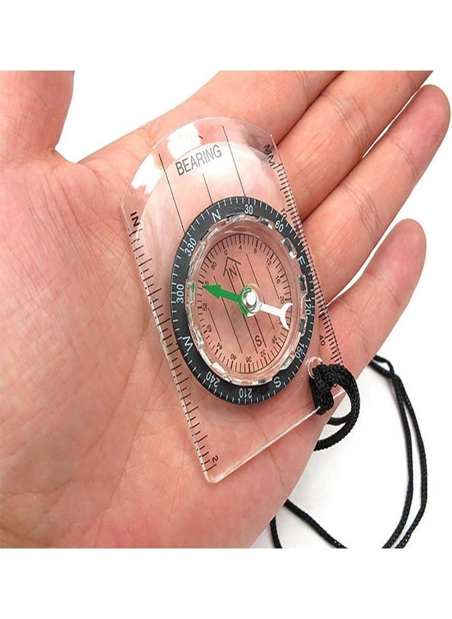 Biella Biellaâ„¢ Mini Compass Map Scale Ruler Multifunctional Equipment Outdoor Hiking Camping Survival Guiding Tool  - Image 3