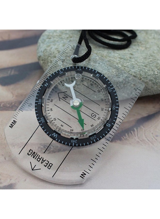 Biella Biellaâ„¢ Mini Compass Map Scale Ruler Multifunctional Equipment Outdoor Hiking Camping Survival Guiding Tool  - Image 1