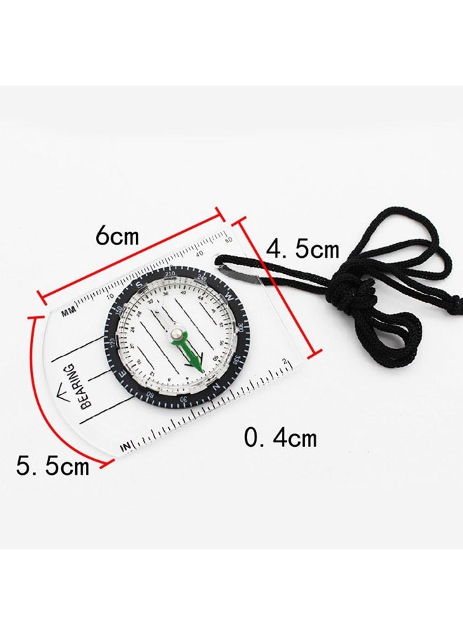 Biella Biellaâ„¢ Mini Compass Map Scale Ruler Multifunctional Equipment Outdoor Hiking Camping Survival Guiding Tool  - Image 2