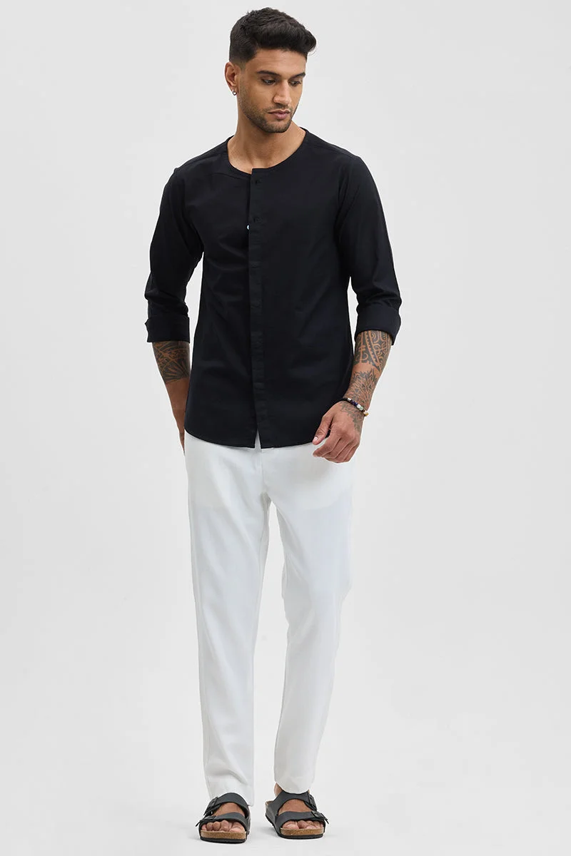 SNITCH Black Slim Fit Shirt