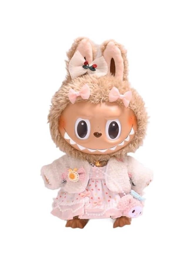 Arabest 38cm Doll Clothes Suitable for 38cm /15in labubu Dolls Accessories 4hairbin+1dress+1bag+1coat+1scarf No Doll  - Image 2